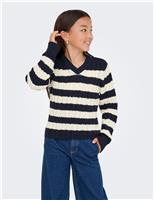 Striped V-Neck Jumper (7-14 Yrs)