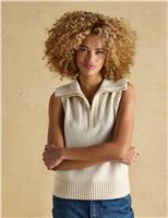 Half Zip Knitted Vest with Wool