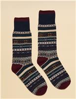 Fair Isle Cotton Rich Socks