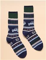 Fair Isle Ankle High Socks