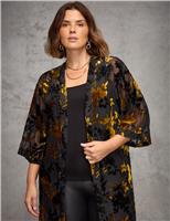 Devor Jacquard Fringed Longline Kimono