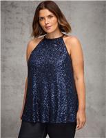 Sequin Halter Neck Top