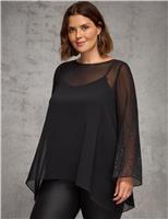 Sheer Embellished Layered Top