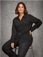 Sheer Embellished Button Through Shirt