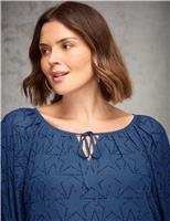 Star Embellished Tie Neck Top