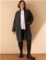 Textured Oversized Coatigan with Wool