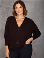 Textured V-Neck Cardigan with Cashmere