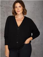 Textured V-Neck Cardigan with Cashmere