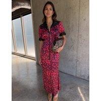 Never Fully Dressed Cherry Print V-Neck Midaxi Column Dress Red
