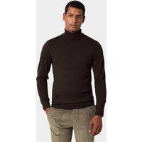 Hawes & Curtis Pure Wool Roll Neck Jumper Olive