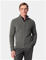 Pure Lambswool Funnel Neck Zip Up Jumper