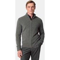 Hawes & Curtis Pure Lambswool Funnel Neck Zip Up Jumper Green