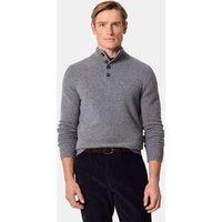 Hawes & Curtis Pure Lambswool Funnel Neck Jumper Grey