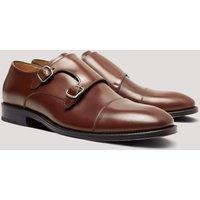 Hawes & Curtis Leather Double Monk Strap Shoes Tan