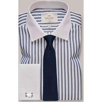 Hawes & Curtis Pure Cotton Striped Shirt Navy Mix