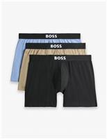 3 Pack Cotton Rich Logo Waistband Boxers