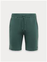Boss Cotton Rich Jersey Loungewear Shorts Dark Green