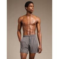 Boss Pocketed Signature Stripe Swim Shorts Dark Grey