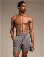 Boss Pocketed Signature Stripe Swim Shorts Dark Grey