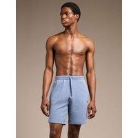 Boss Cotton Rich Waffle Loungewear Shorts Blue