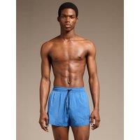 Boss Pocketed Quick Dry Logo Graphic Swim Shorts Blue