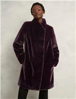 Faux Fur High Neck Coat