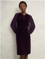 Velvet Blouson Sleeve Shift Dress