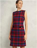 Pure Wool Checked Mini Shift Dress