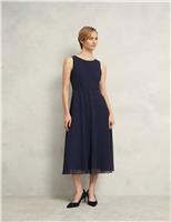 Round Neck Sparkly Midi Skater Dress