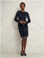 Sequin Slash Neck Shift Dress