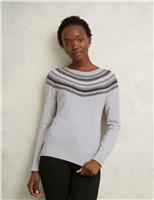 Merino Wool Blend Sparkly Slash Neck Jumper