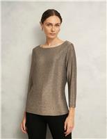 Jersey Sparkly Slash Neck Top