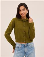 Collared Relaxed Cardigan with Wool