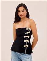 Velvet Bow Bandeau Top