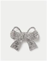 Silver Tone Bow Brooch