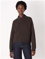 Pure Wool Crew Neck Cropped Jumper