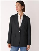 Wool Blend Single Breasted Blazer