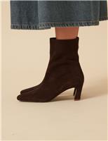 Block Heel Pointed Ankle Boots