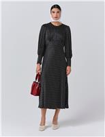 Satin Polka Dot Midaxi Skater Dress