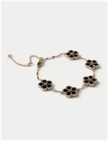Black Enamel Flower Bracelet