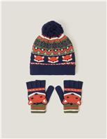 Kids Fox Hat and Glove Set (3-10 Yrs)
