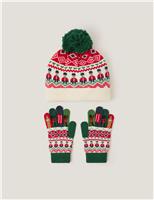Kids London Fair Isle Hat & Gloves Set (3-10 Yrs)