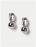 Statement Crystal Sphere Drop Earrings