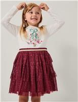 Sequin Tree Tulle Ruffle Tiered Party Dress (3-15 Yrs)