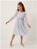 Tulle Beaded Bow Occasion Dress (3-15 Yrs)