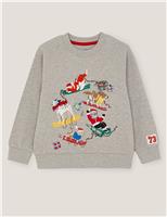 Pure Cotton Christmas Dogs Sweatshirt (2-13 Yrs)
