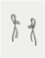 Embellished Bow Drop Earrings