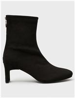 Suede Slim Block Heel Ankle Boots