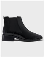 Leather Chelsea Square Toe Boots