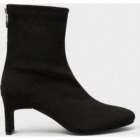 Crew Clothing Suede Slim Block Heel Ankle Boots Black